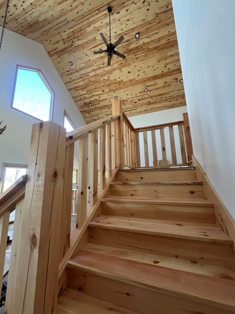 tongue and groove stairs and floor